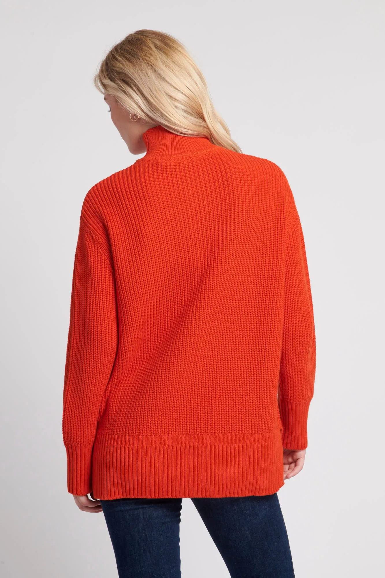 Womens Loose Split Cuff Jumper in Pureed Pumpkin