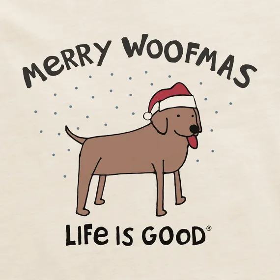 Women's Merry Woofmas Lab Long Sleeve Snuggle Up Sleep T-Shirt