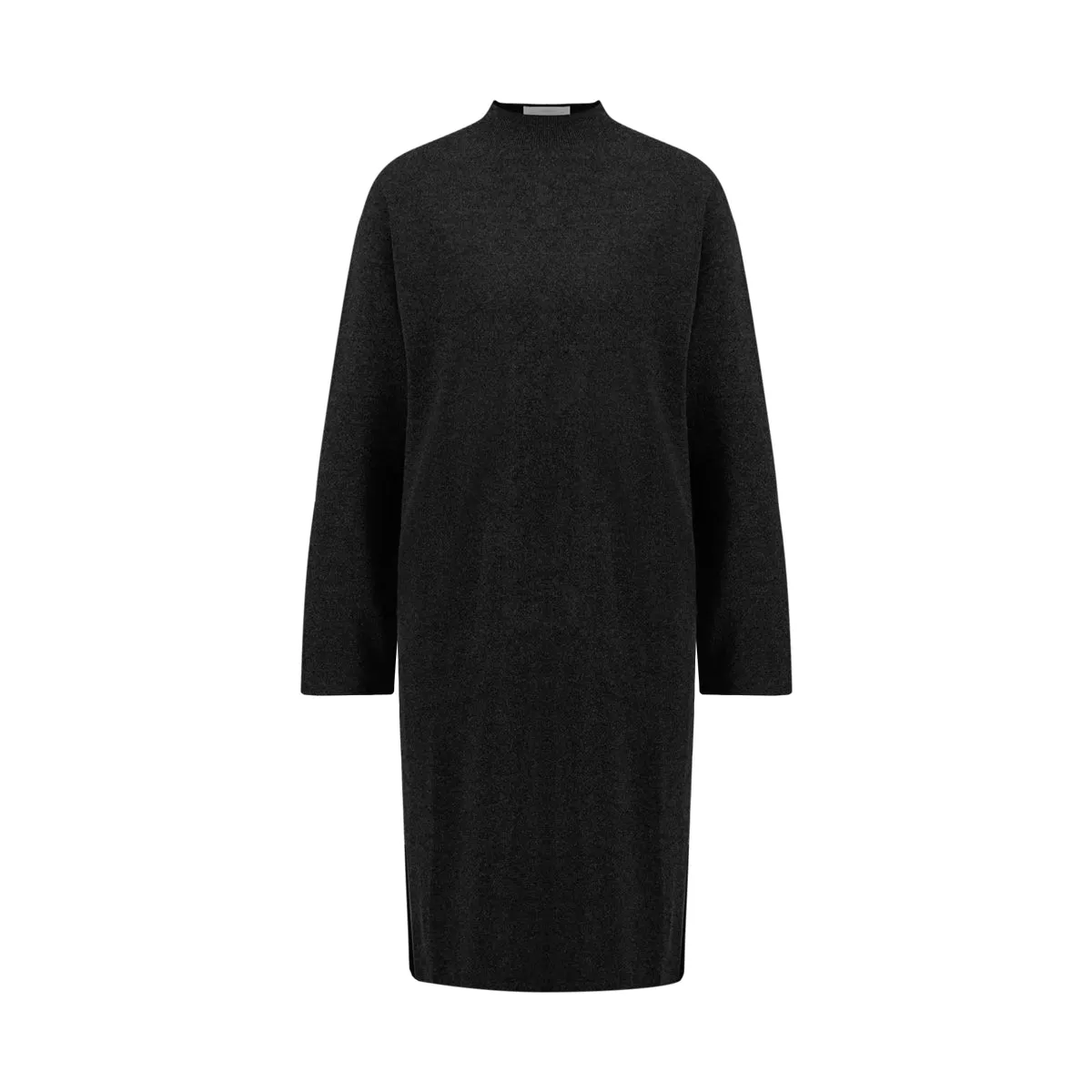 Womens Mock Neck Side Slit Long Knitted Sweater Dress