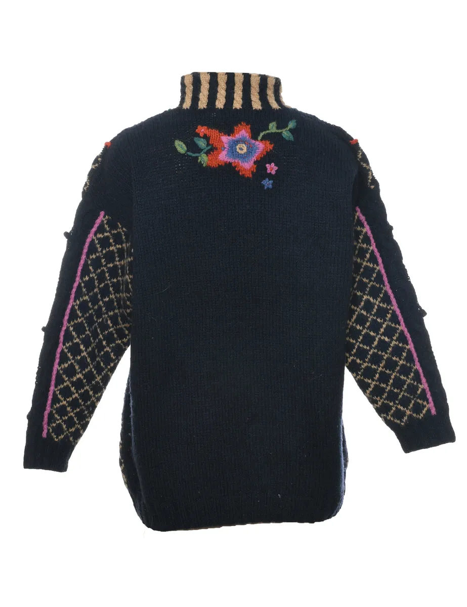 Wool Embroidery Jumper - M