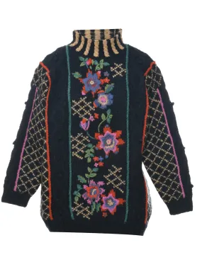 Wool Embroidery Jumper - M