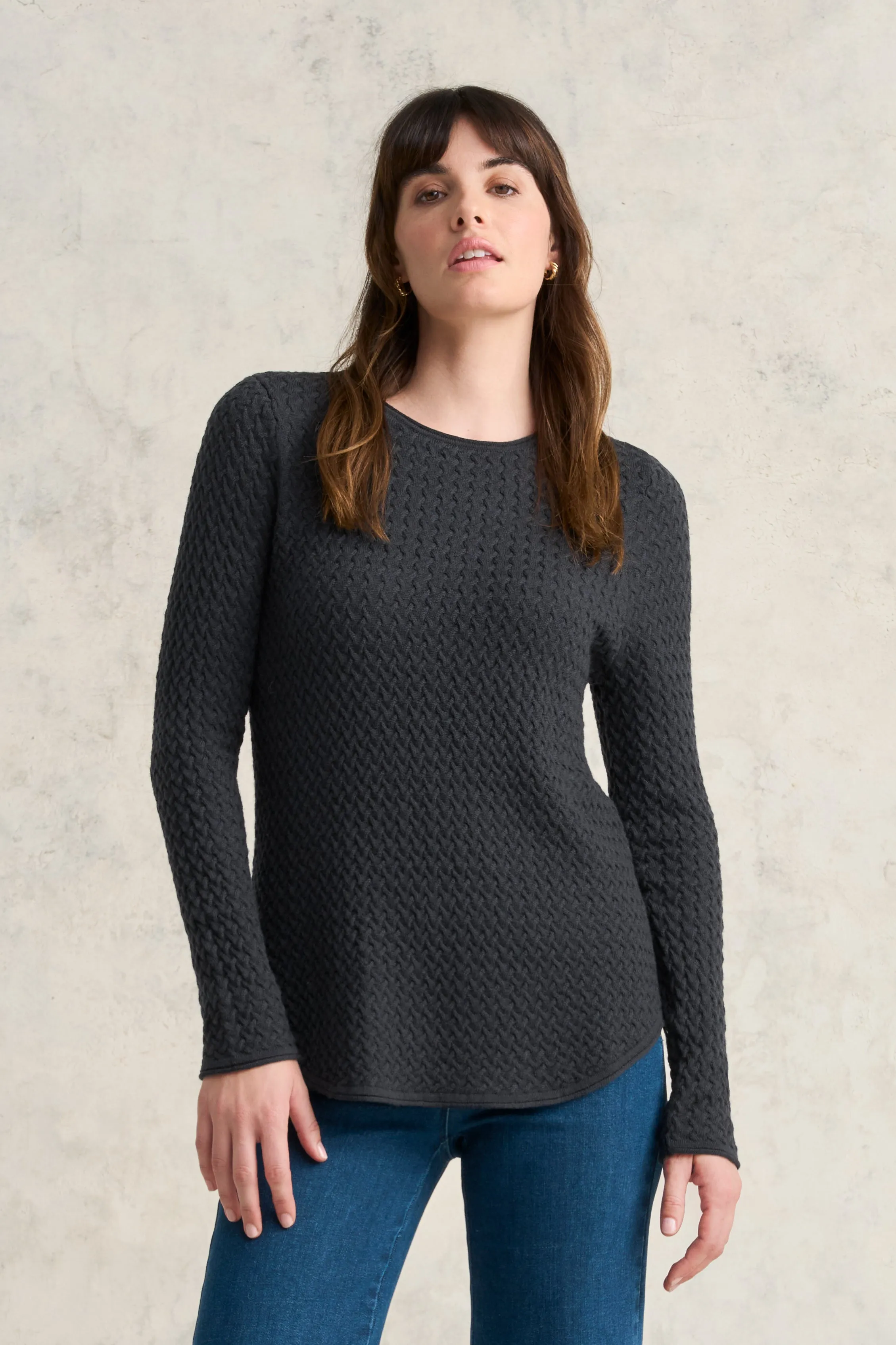 Wool Textured Jumper - Platinum