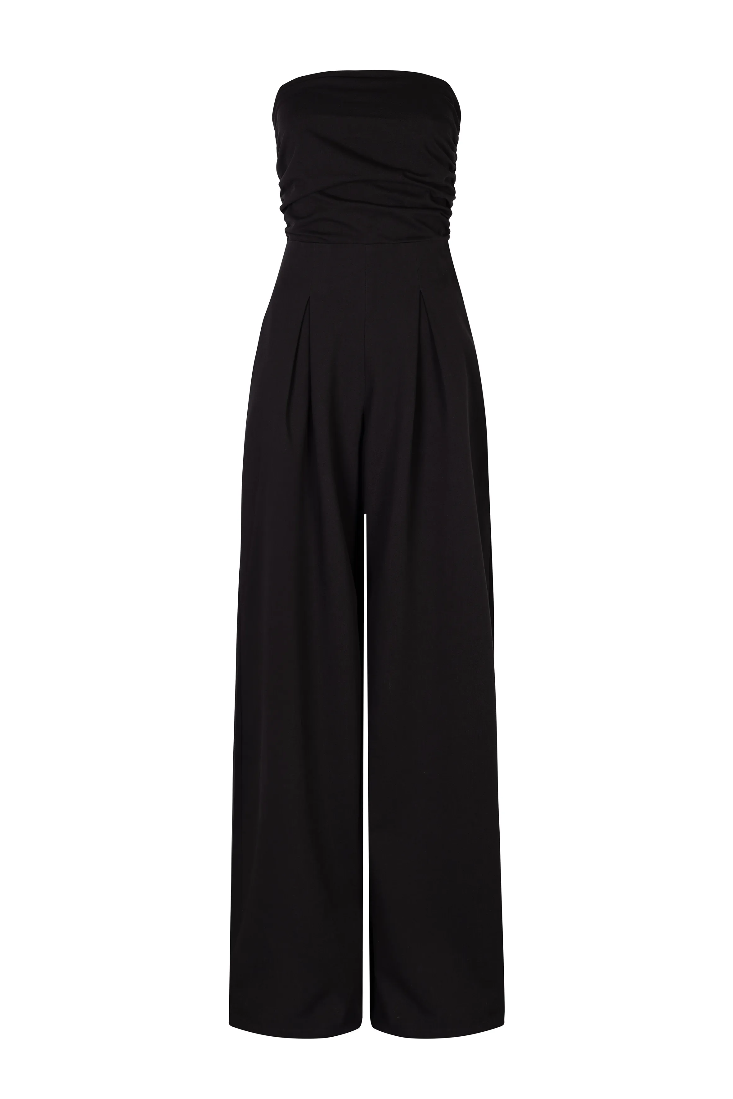 'Yves Uro' Gathered Jumpsuit - Black