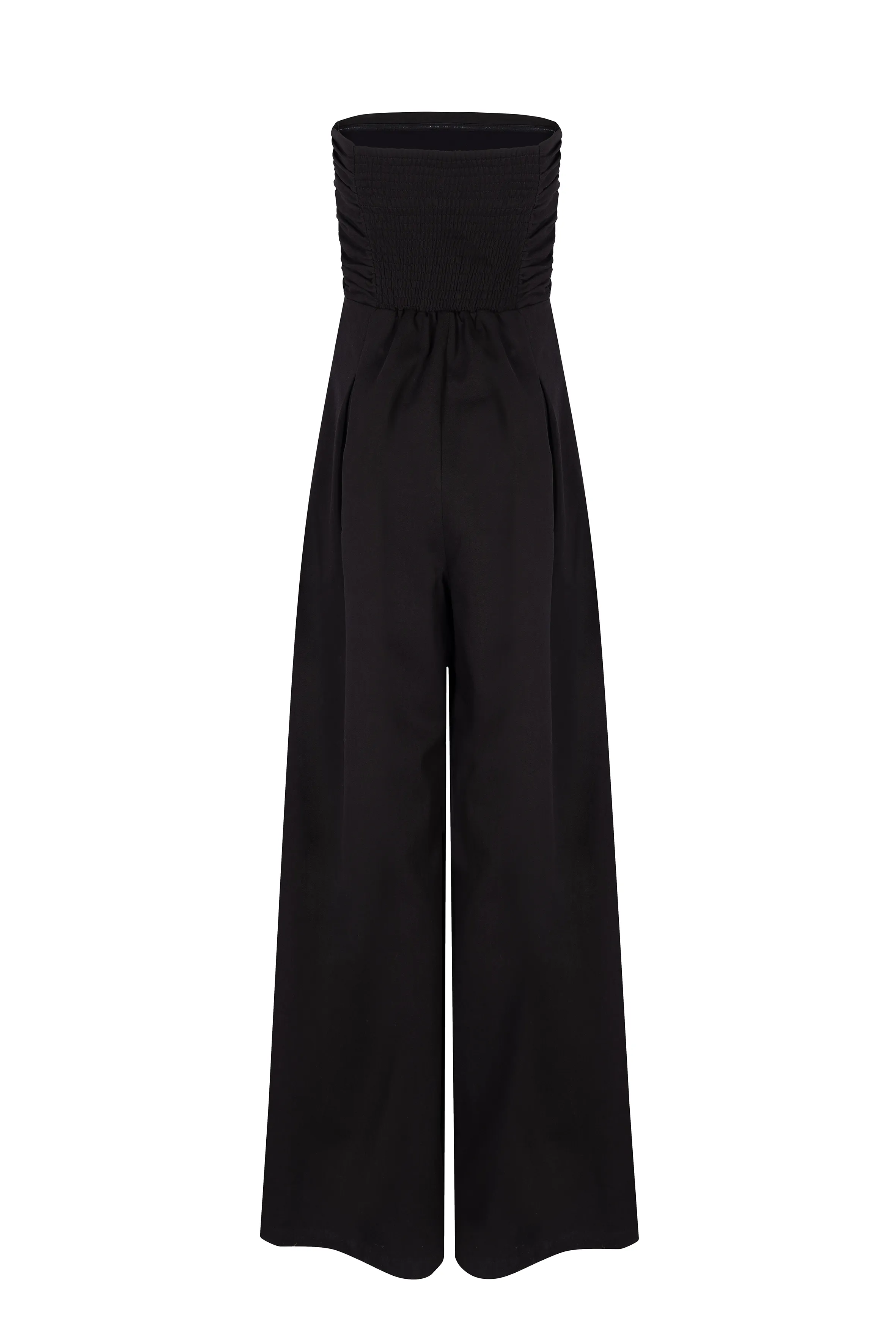 'Yves Uro' Gathered Jumpsuit - Black