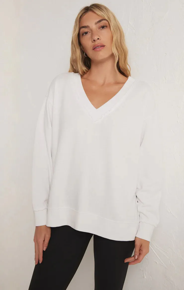 Z Supply Double Take Sweatshirt White